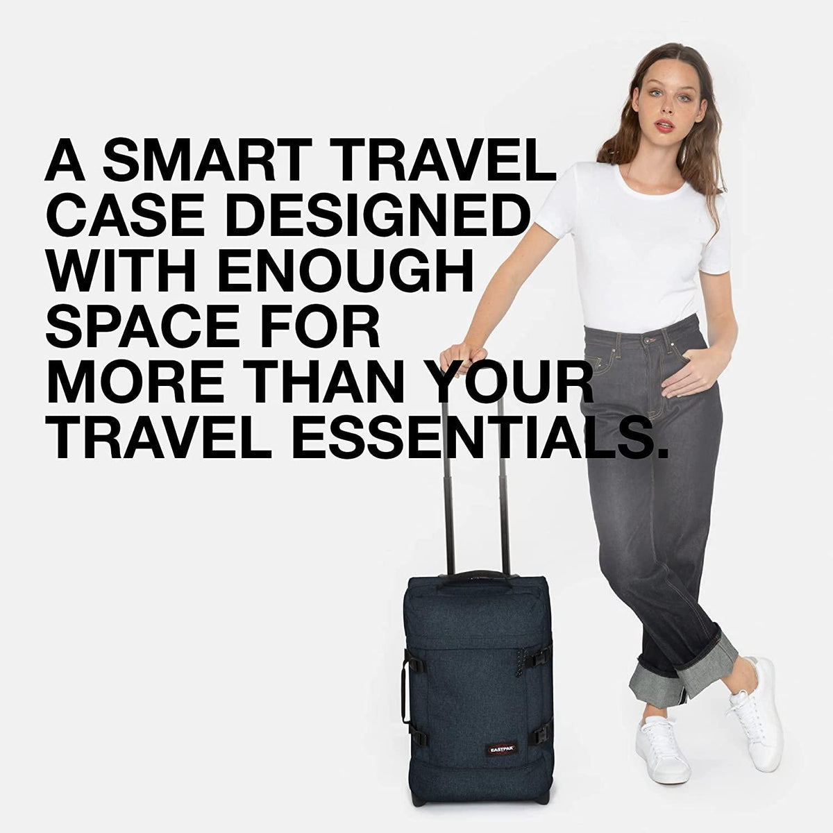 Tranverz - Suitcase with Wheels - Rolling Luggage for Travel with TSA Lock, 2 Wheels, 2 Compartments, and Compression Straps - S, Triple Denim