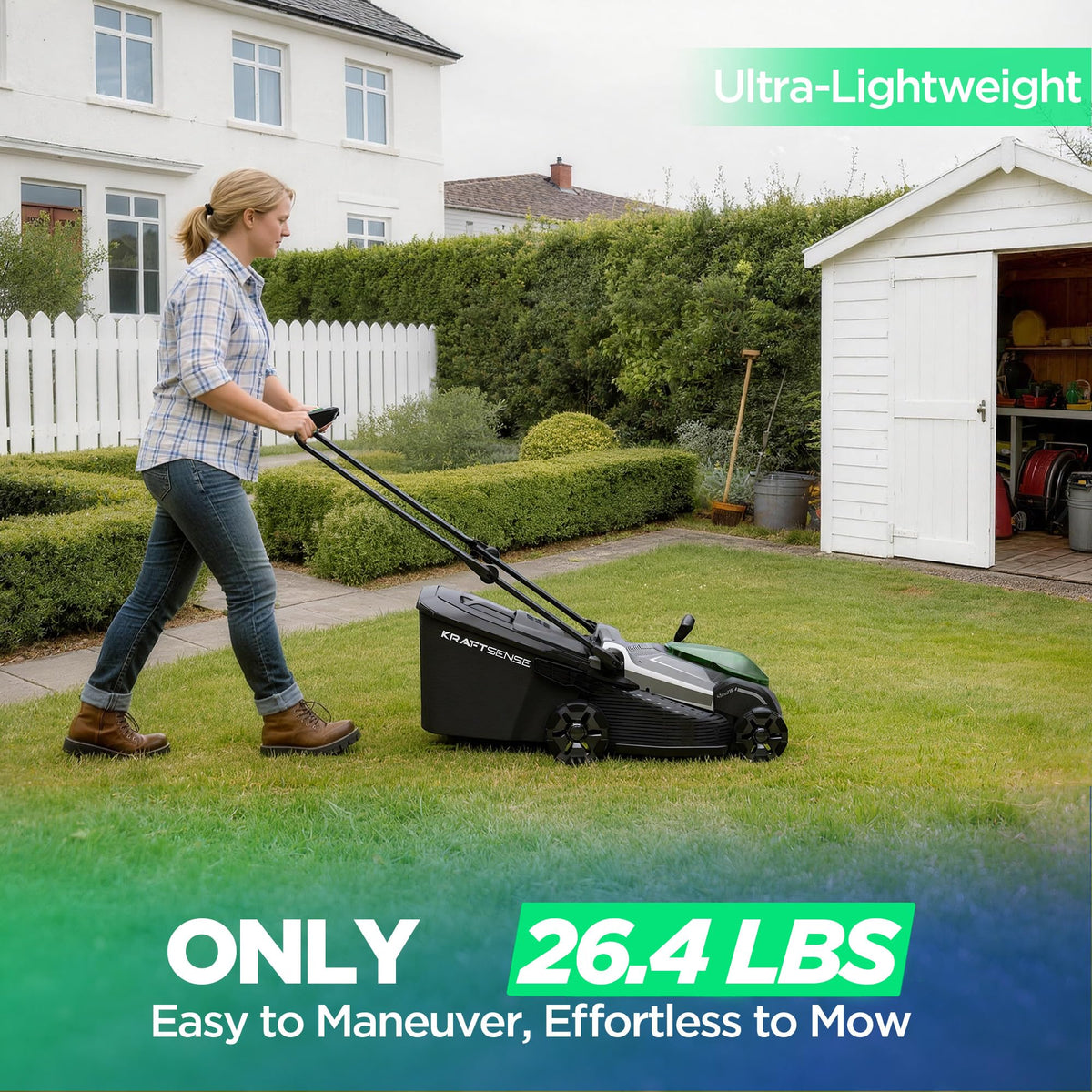 18" Electric Lawn Mower, 40V Self-Propelled Cordless Lawn Mower with 2x5.0Ah Batteries &amp; Charger, Brushless Motor, 2-in-1 Mulching &amp; Bagging, 6-Position Height Adjustment, for Small to Medium Yards