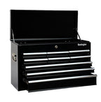 Portable Metal Tool Chest with 9 Drawers, 24" 9-Drawer Tool Chest Cabinet with Ball Bearing Drawer Slides, Steel Tool StoraBox Organizer 4006 Black