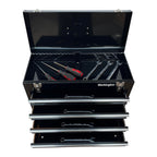 Portable Metal Tool Chest with 4 Drawers, 20" 4-Drawer Tool Chest Cabinet with Ball Bearing Drawer Slides, Steel Tool StoraBox Organizer 4004 Black
