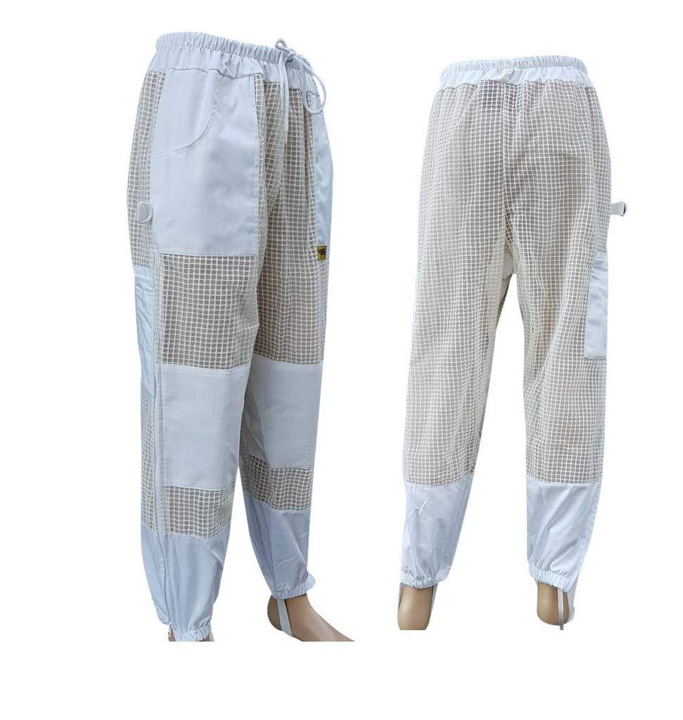 oz armour beekeeping suit jacket &amp; trouser pant with 2 veils fencing &amp; round brim hat ventilated 3 layer mesh costume (medium)