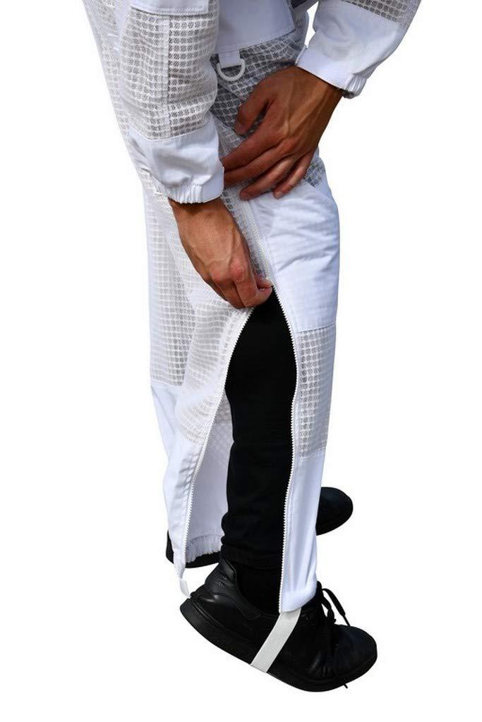 oz armour beekeeping suit jacket &amp; trouser pant with 2 veils fencing &amp; round brim hat ventilated 3 layer mesh costume (medium)