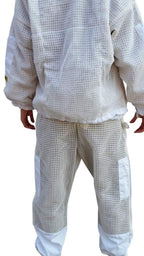 oz armour beekeeping suit jacket &amp; trouser pant with 2 veils fencing &amp; round brim hat ventilated 3 layer mesh costume (medium)