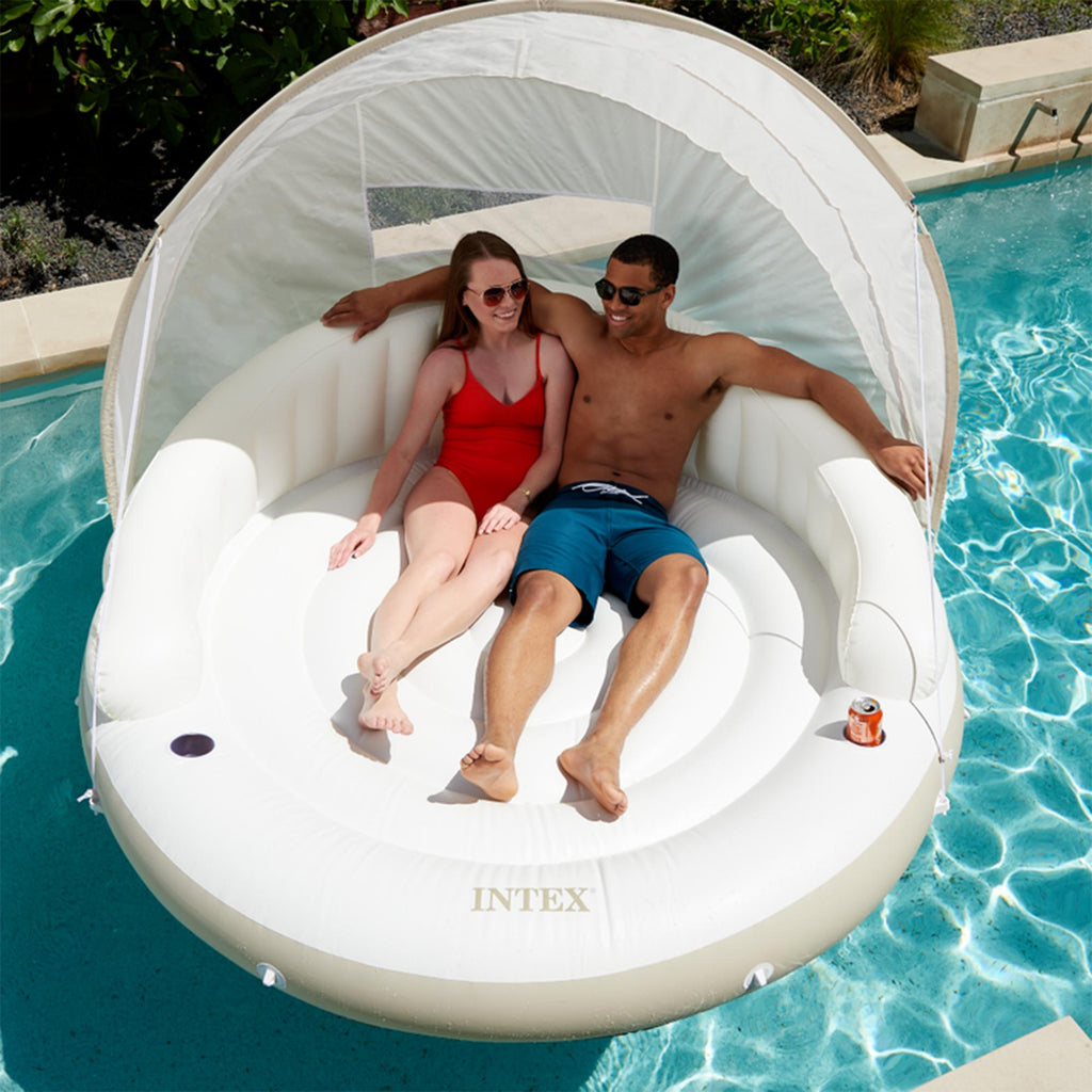 Inflatable Canopy Island Float Lounge, 78.5" x 59"