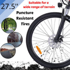 VIVI E-Bike 27.5 Inch Electric Mountain Bike with 350W Motor| 21 Speed Electric Bike| Dual Disc Brakes| Removable 10.4Ah Battery E-MTB Electric Bicycle for Adults