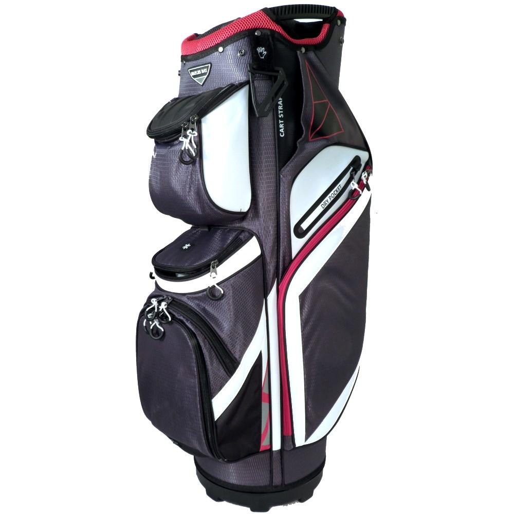 Naples Bay Golf Z973 Cart Bag 14-Way Top - Charcoal / White / Red