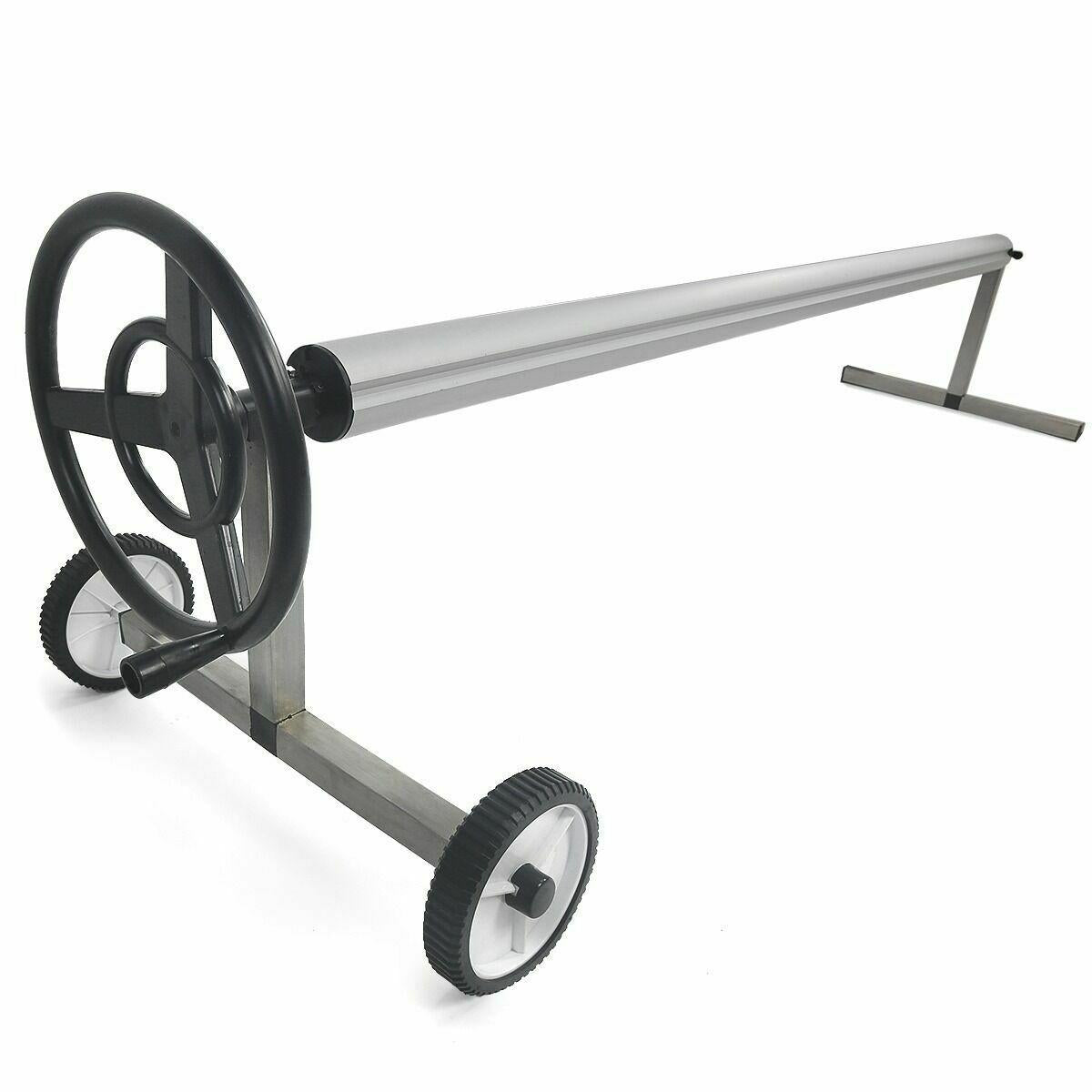 pool cover reel solar roller stainless steel in ground pool 21' ft tube wide set