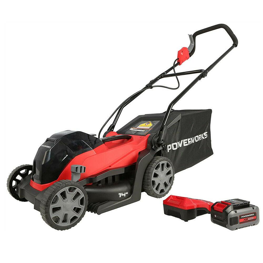 POWERWORKS 40V Cordless Lawn Mower Mulching 5 Position with 4Ah Li-ion Battery