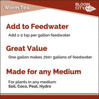 organic earthworm tea concentrate and compost and bokashi booster by bloom city, 5 gallon (640 oz)