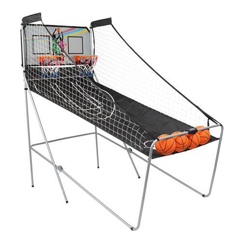 Foldable Basketball Arcade Game, 8 Game Options, Electronic Double Shot 2 Player w/ 4 Balls and LED Scoring System, Indoor Basketball Game for Kids, Adults