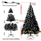 6.5 ft. Pink Flocked Artificial Christmas Tree with Clear LED Lights