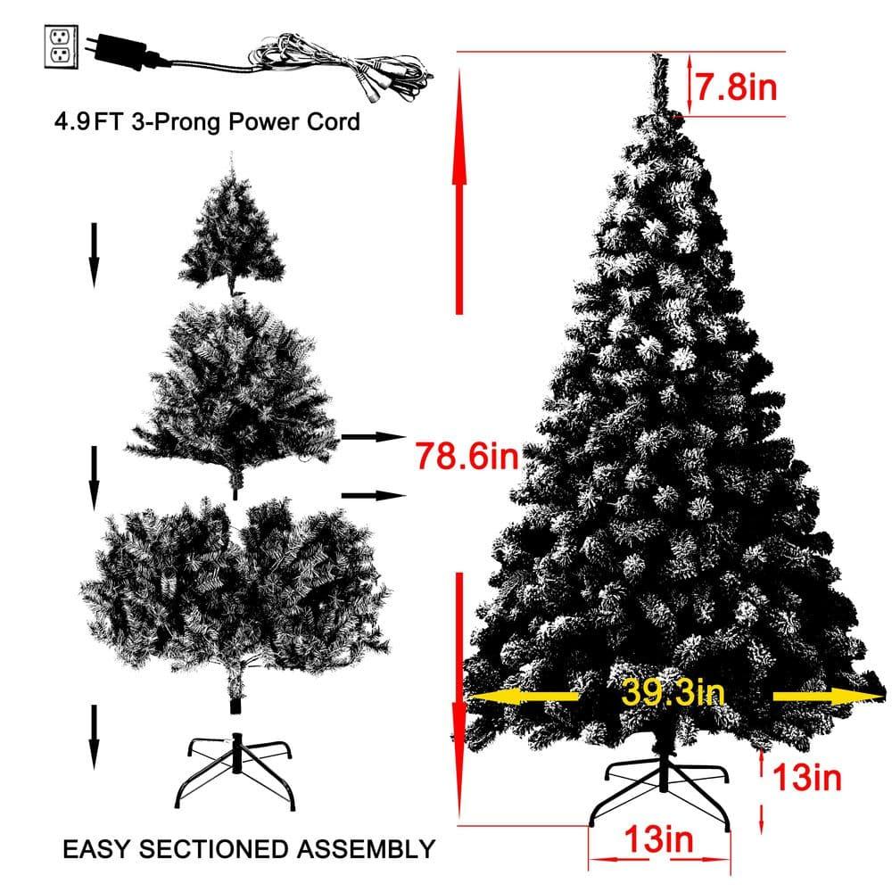 6.5 ft. Pink Flocked Artificial Christmas Tree with Clear LED Lights