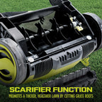 Corded Electric Lawn Dethatcher and Scarifier, 12-Amp, 12.6-Inch Cutting Width - Heavy-Duty Yard Trimmer and Mower Machine for Gardening Care and Maintenance, AJ798E