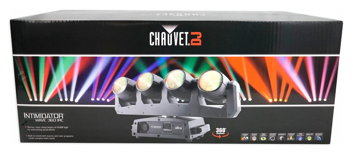 Chauvet Intimidator Wave 360 IRC (4) Moving Rotating Heads+LED Fogger+Controller