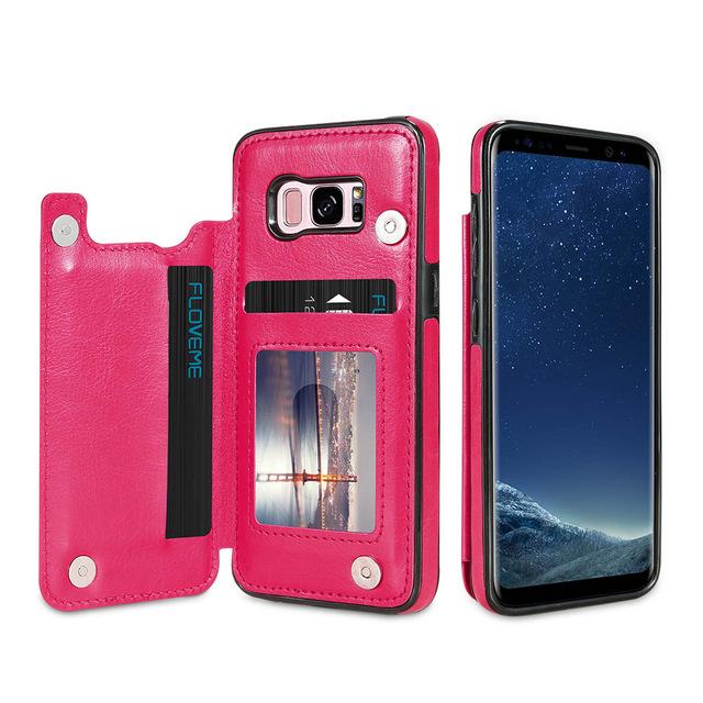 Phone Case - Luxury Flip Leather Wallet Cases For Samsung