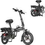 BRISEZZS Folding Electric Bicycle, 350W High-Speed 33km/h Motor, 48V Bettery Rechargeable Electric Urban Commuter Bike Suitable for Adults and Teenagers