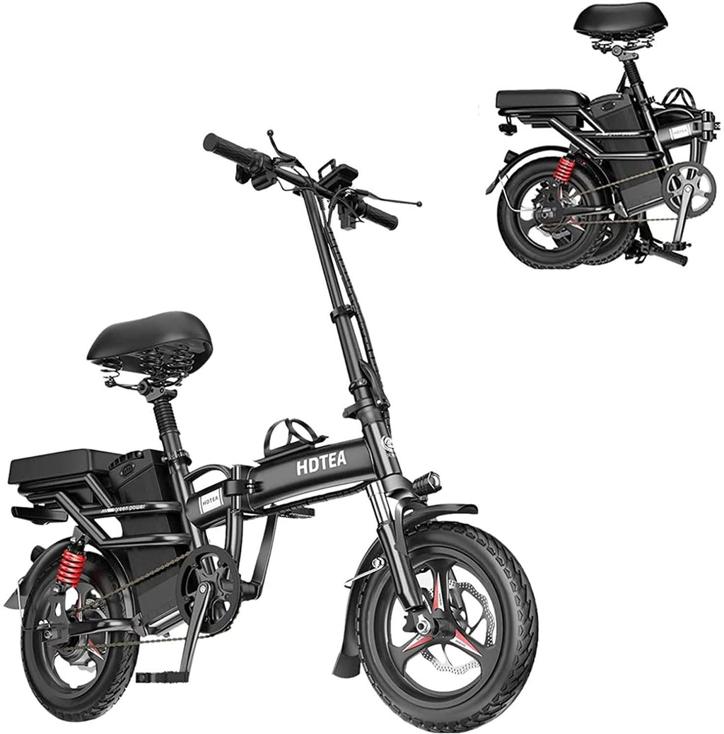 BRISEZZS Folding Electric Bicycle, 350W High-Speed 33km/h Motor, 48V Bettery Rechargeable Electric Urban Commuter Bike Suitable for Adults and Teenagers