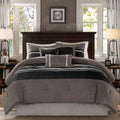 Gracie Mills Palmer 7 Piece Comforter Set, Full, Black/Gray - MP10-2585