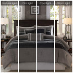 Gracie Mills Palmer 7 Piece Comforter Set, Full, Black/Gray - MP10-2585