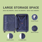 land Carry On Luggage with X-Large Spinner Wheels, Expandable Hardside Travel Luggage, Rolling Suitcase TSA Approved (20-Inch, Green)