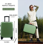 land Carry On Luggage with X-Large Spinner Wheels, Expandable Hardside Travel Luggage, Rolling Suitcase TSA Approved (20-Inch, Green)