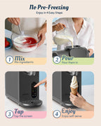 2 in 1 Slushie Machine & Soft Serve Ice Cream Maker, No Ice Needed, 8 Pre Sets, Frozen Drink, Protein Ice Cream, Milkshake, Frappe, Spiked, Sorbet and More