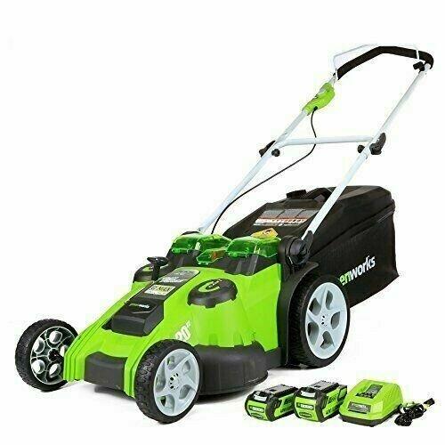 Greenworks 40v 20" Cordless Twin Force Lawn Mower With Batteries & Charger