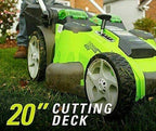Greenworks 40v 20" Cordless Twin Force Lawn Mower With Batteries & Charger