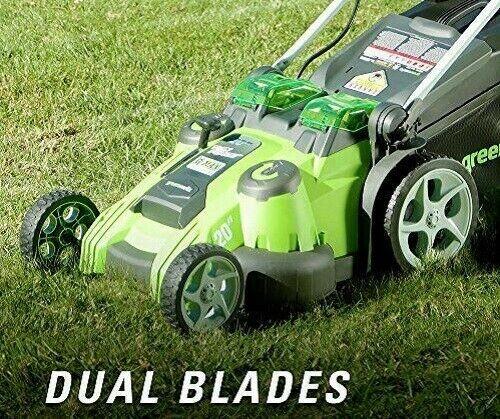 Greenworks 40v 20" Cordless Twin Force Lawn Mower With Batteries & Charger