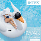Giant White Mega Swan Inflatable Swimming Pool Toy Float Ride On (3 Pack)