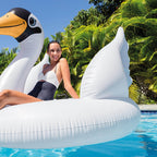 Giant White Mega Swan Inflatable Swimming Pool Toy Float Ride On (3 Pack)
