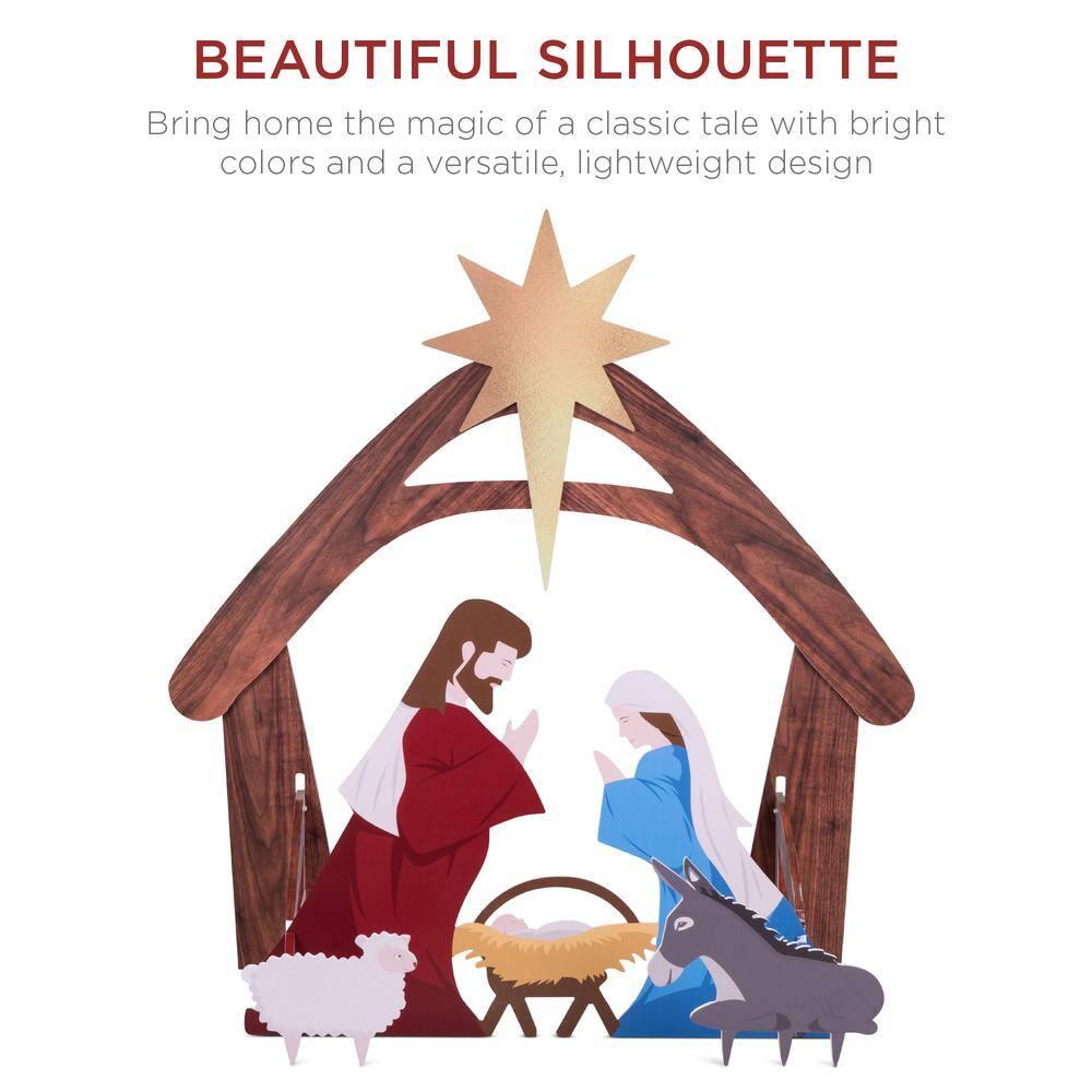 48 in. Christmas Outdoor Nativity Scene, Weather-Resistant Yard Decor