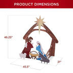 48 in. Christmas Outdoor Nativity Scene, Weather-Resistant Yard Decor