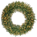Pre-Lit Norwood Fir Battery Operated Artificial Christmas Wreath - 48-Inch, Warm White Lights