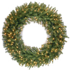 Pre-Lit Norwood Fir Battery Operated Artificial Christmas Wreath - 48-Inch, Warm White Lights