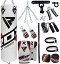 RDX Punching Bag for Boxing Training, 5ft 4ft Filled Heavy Bag Set with Punching Gloves, Chain, Ceiling Hook, 13pc for Grappling, MMA, Kickboxing, Muay Thai, Karate, BJJ,Taekwondo