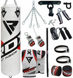 RDX Punching Bag for Boxing Training, 5ft 4ft Filled Heavy Bag Set with Punching Gloves, Chain, Ceiling Hook, 13pc for Grappling, MMA, Kickboxing, Muay Thai, Karate, BJJ,Taekwondo