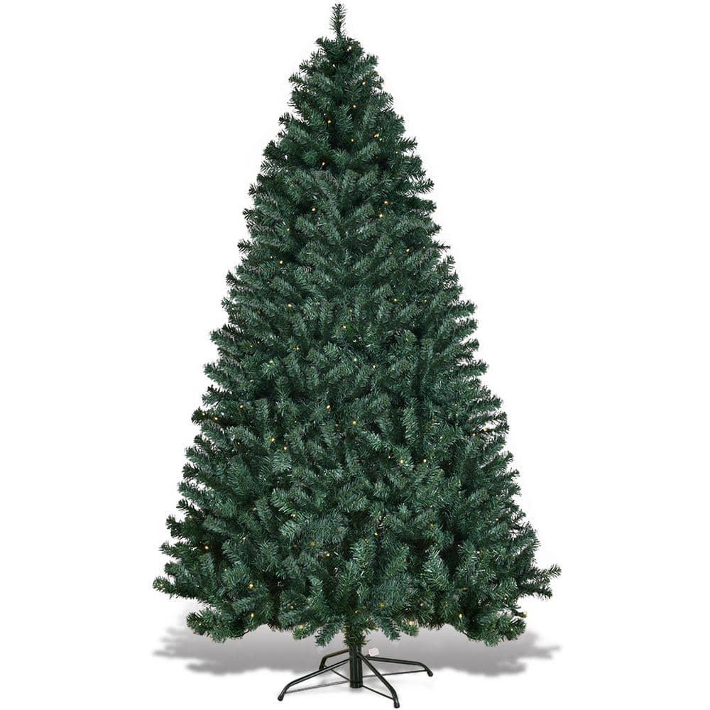 7 ft. Pre-Lit PVC Hinged Artificial Christmas Tree with 300 LED Lights