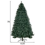 7 ft. Pre-Lit PVC Hinged Artificial Christmas Tree with 300 LED Lights