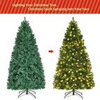 7 ft. Pre-Lit PVC Hinged Artificial Christmas Tree with 300 LED Lights