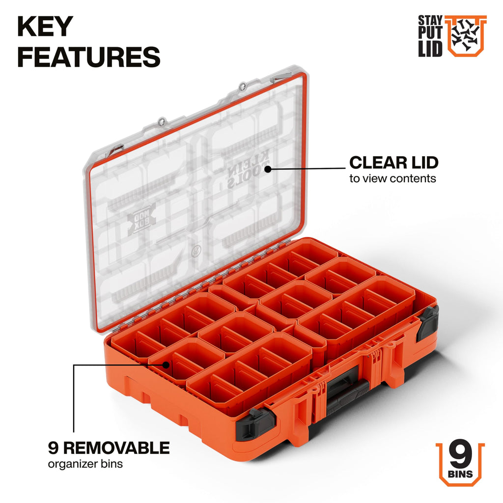 54400MBX MODbox Tall Compartment Box, Full-Width Tool Organizer, Small Parts Tool Box with 20 Compartments, 9 Removable Bins for Fasteners, Stackable Module