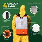 PetraTools 4 Gallon Battery Powered Backpack Sprayer – Extended Spray Time Long-Life Battery - New HD Wand Included, Wide Mouth Lid, Multiple Nozzles & Battery Included
