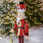 61 in. Tall Iron Christmas Nutcracker David with Trumpet and LED Lights