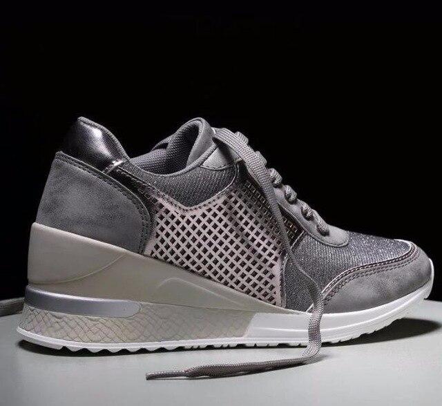 Ladies Leopard Platform Sneakers Shoes