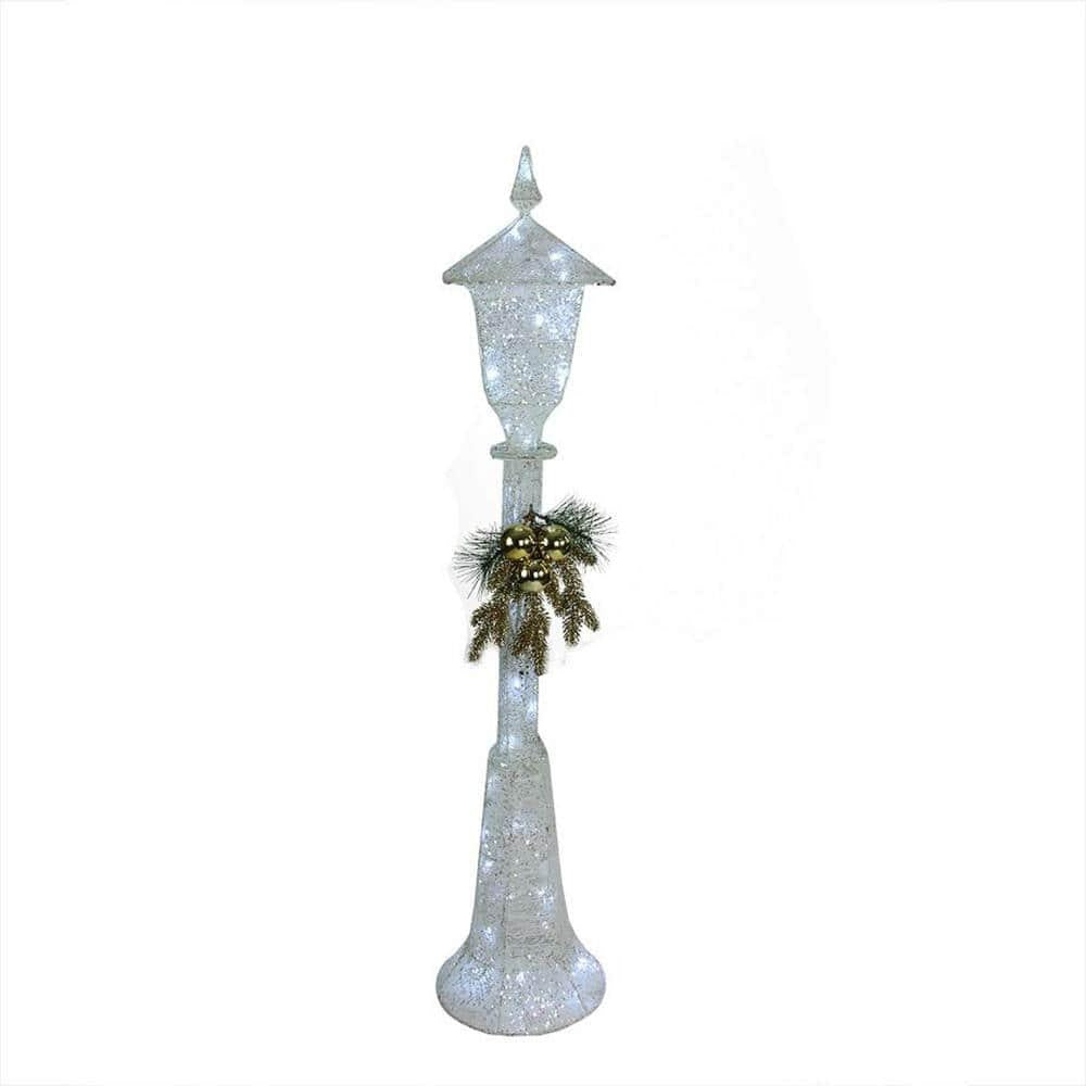 48 in. Christmas LED Lighted Indoor/Outdoor Lamp Post Decoration and Cool White Lights
