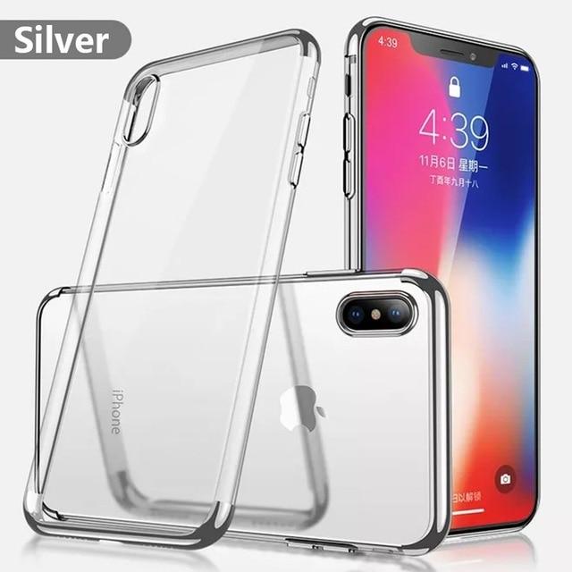 Phone Case - Luxury Ultra Thin Transparent Plating Shining Soft TPU Phone Case For iPhone XS/XR/XS Max