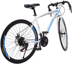 TEEGUI 26 inch Bikes Full Suspension s 21 Speed Road Bike 700C Wheels Road Bicycle Dual Disc Brake Bicycles,Steel Frame Bicycle,Bicycles for Men Women【White, Shipping from USA】