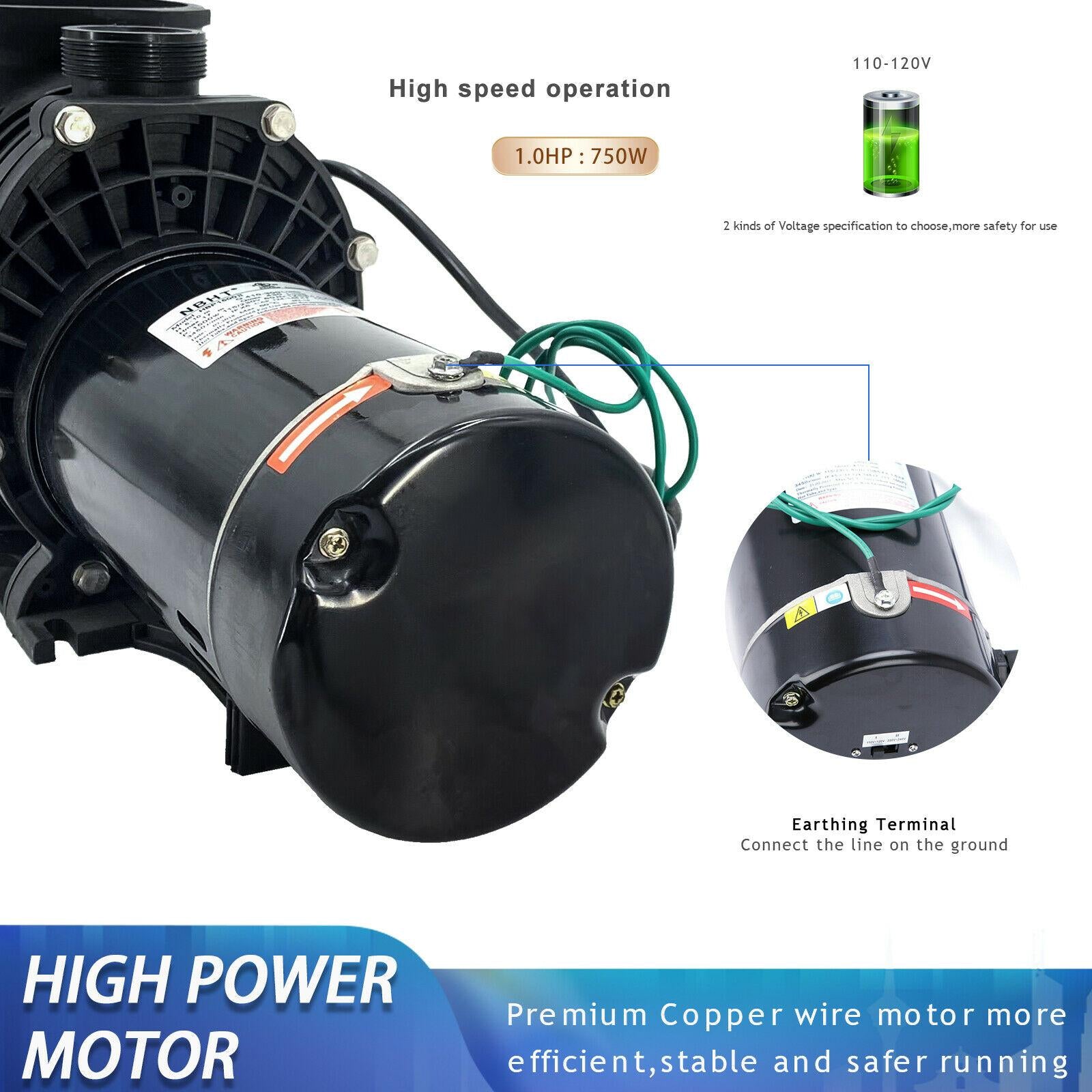 110-120v swimming pool portable pump motor w/ filter above ground 1.0hp inground