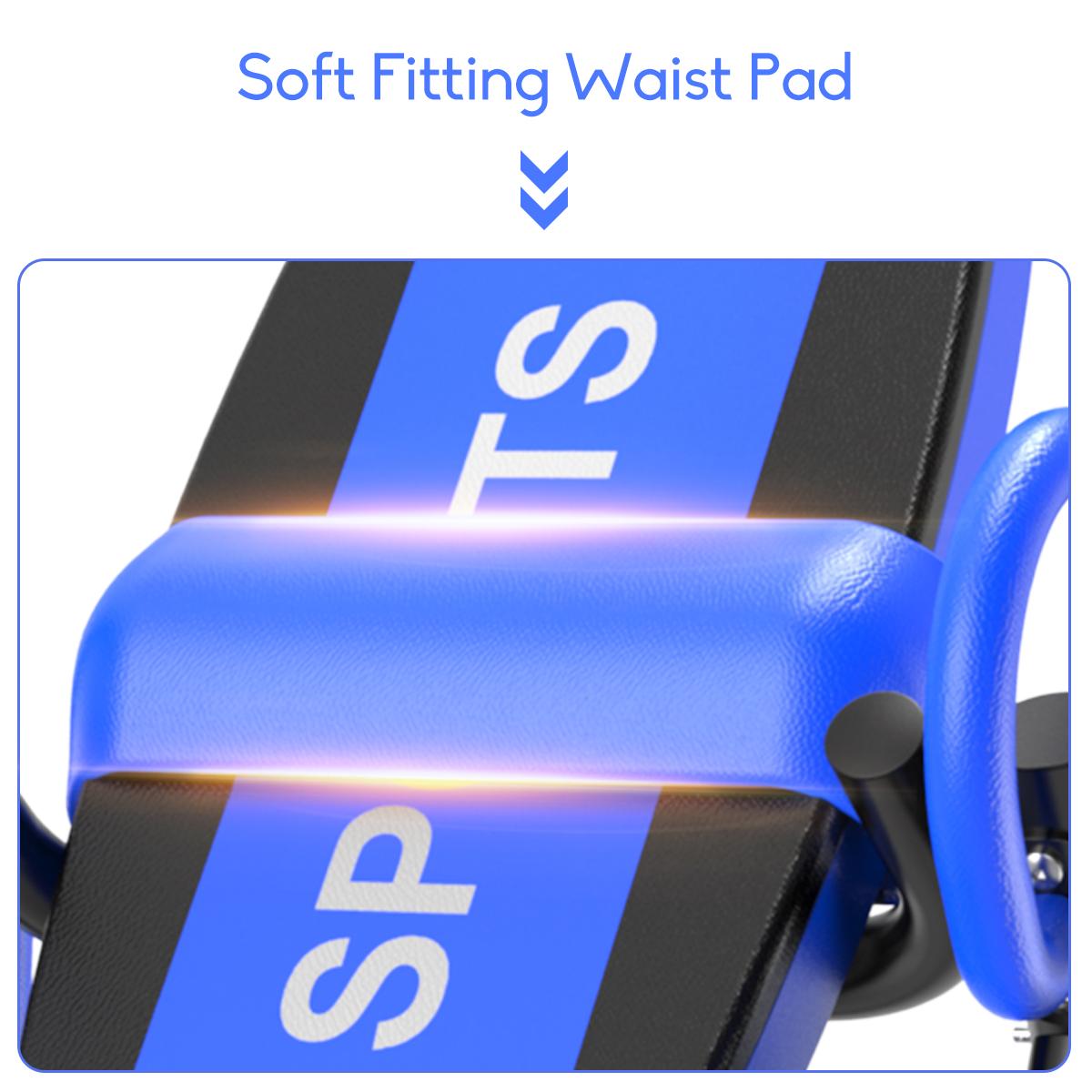 Foldable Gravity Heavy Duty Reversible Inversion Table with Headrest, Adjustable Protective Belt Back Stretcher Machine for Pain Relief Therapy Home Gym Fitness Chiropractic Back Reflexology Mat