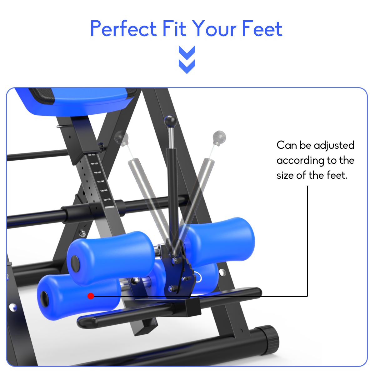 Foldable Gravity Heavy Duty Reversible Inversion Table with Headrest, Adjustable Protective Belt Back Stretcher Machine for Pain Relief Therapy Home Gym Fitness Chiropractic Back Reflexology Mat